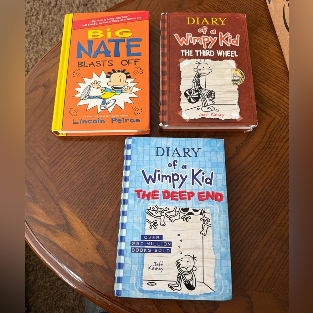 Diary of a Wimpy Kid and Big Nate Book Collection - 3 Hardcover Books